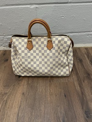 Louis Vuitton Speedy 35 Blue White Leather