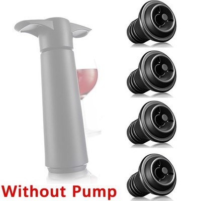 4 Pcs Vacuum Pump Stopper Home Wine Bottle Preserver Rubber Silicone Stoppers XY