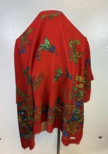 Marco Corsari Red Scarf Signed 46" x 46" Floral Graphic Designer