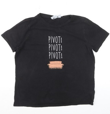 Primark Damen schwarz Friends Pivot Grafik Baumwolle T-Shirt Medium