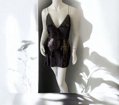 alex perry black sequin dress NWT Blaze Size 12 UK16 $1600 Women's Satin Dresses | cocktail dresses short formal Alex Perrys gown is Color:NORTH SEA