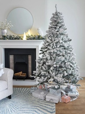 7ft Schnee beflockter Kaiser Weihnachtsbaum, NEU mit Etikett, mit Ständer UVP 129,99£