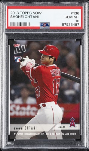 2018 TOPPS NOW #136 SHOHEI OHTANI PSA 10