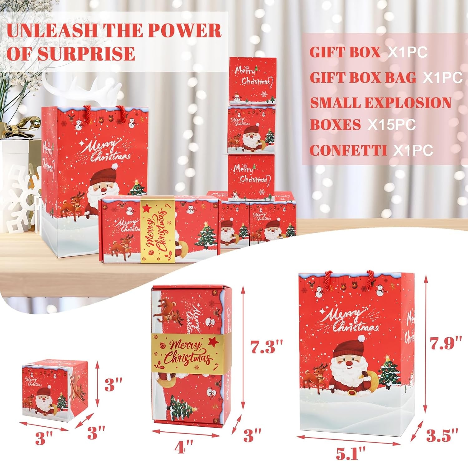Surprise gift box explosion red envelope money folding confetti birthday gift