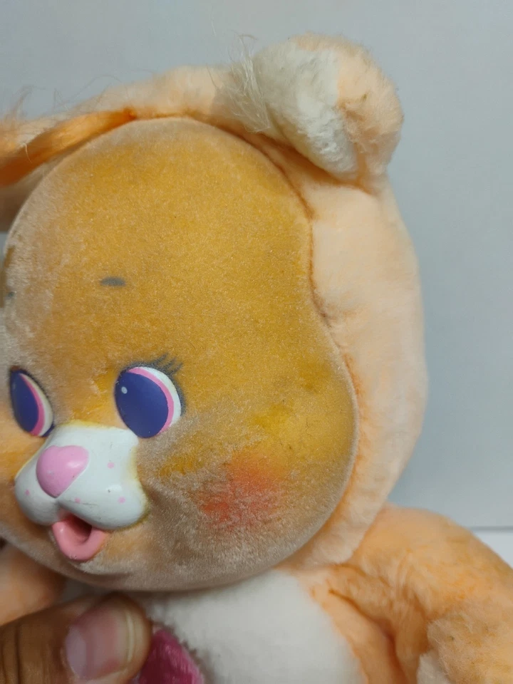 Vintage Care Bear Cousin Cub Lil' Proud Heart Cat Plush Kenner 1986 Rare Flaw - Image 4 of 4