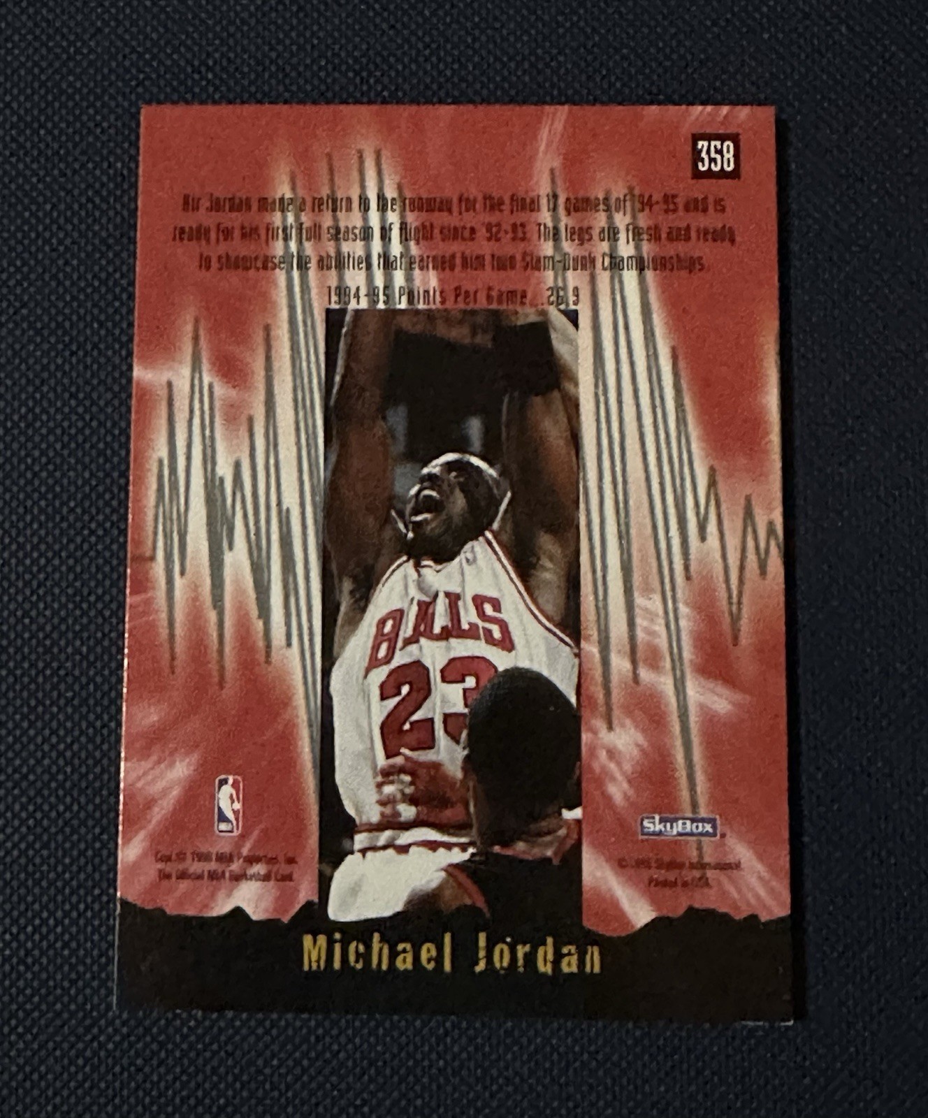 1995-96 NBA Hoops - Earth Shakers Michael Jordan #358 view 4