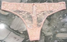 NEW Victoria Secret Body By Victoria Lace Front Thong - Peach SHINE - XL or XXL