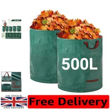 Industrial Strength 500L Waterproof Garden Waste Bags - 2-Pack, Eco-Friendly