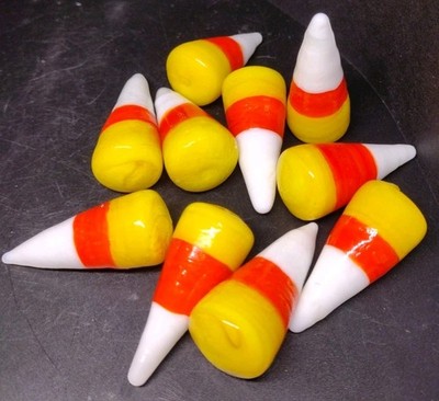 Glass  Candy Corn 10 Pieces Halloween Thanksgiving
