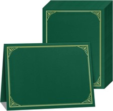SUNEE 30 Packs Green Certificate Holders for 8.5x11 Award Certificates, Certific
