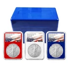 3pc Set - 2026 (W) $1 1-oz American Silver Eagle NGC MS70 ER Flag Label Red