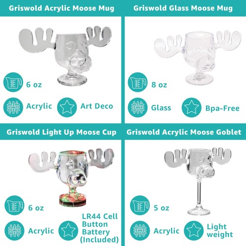 - National Lampoon’s Christmas Vacation Tazza Alce Acrilico - Griswold Moose Mu... - Foto 2 di 7