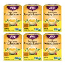 Yogi Tea Sweet Lemon Everyday Immune Tea - 16 Tea Bags per Pack (6 Packs) - D...
