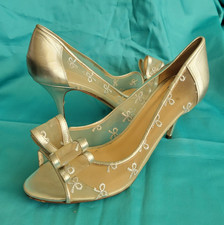 Kate Spade Calina Silver Mesh Bow Open Toe Heels Size 9