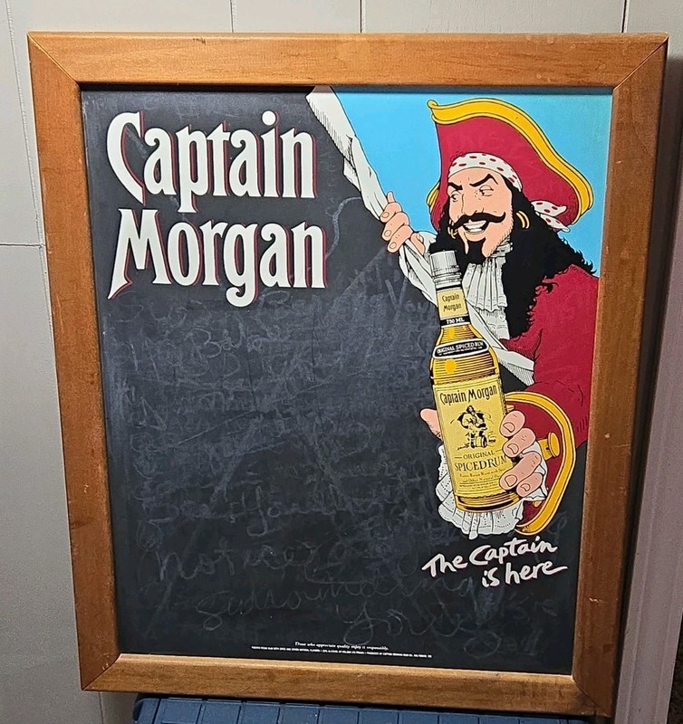Vtg Ultra Rare Captain Morgan 19.5 x 23.5” Chalkboard 