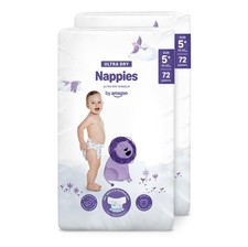 Ultra Dry Nappies Size 5 (11-17 kg) With channels 144 nappies (2 packs x 72) 0.17 per nappy