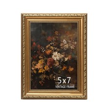 5x7 Vintage Gold Picture Frame, Ornate Antique Photo Frame 5 x 7 with HD Glas...