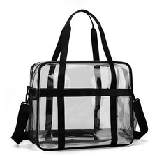 Clear Tote Handbag with Strap   Versatile Bag for Sports, Travel, College  Work