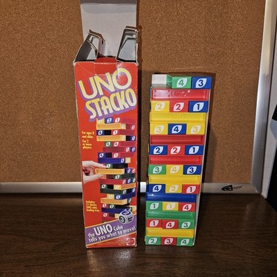 UNO Stacko Tower Stacking Game Mattel 1994 - Missing 1 Piece & Dice
