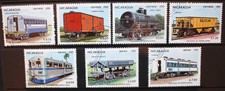 NICARAGUA 1983 Trains Railway Wagons. Set of 7. Fine USED CTO. SG2474/2480.