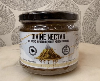 Divine Nectar Bee Bread Infused Heather Honey Raw Performance 20.98 Oz 595g New