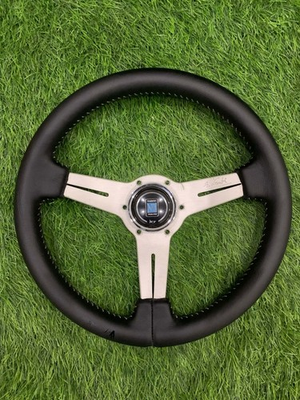 #ad Nardi Torino Signed Leather Restitched Steering Wheel 13inch Rare $200.00