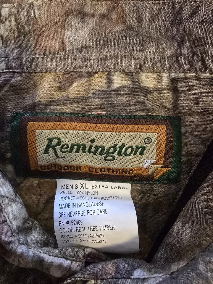 Remington Outdoor Men's Shirt XL Real Tree Timber Camo -Item#115 - Image 3 of 4