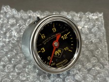 Marshall Gauge 0-15 Psi Fuel Oil Pressure Midnight Chrome 1.5 Liquid Filled