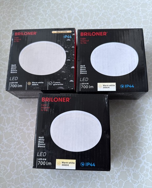3X Briloner Einbaustrahler Rund Led Weiß 3X 6W 3000K 3X 700Lm Spot IP44 Ø100Mm-image