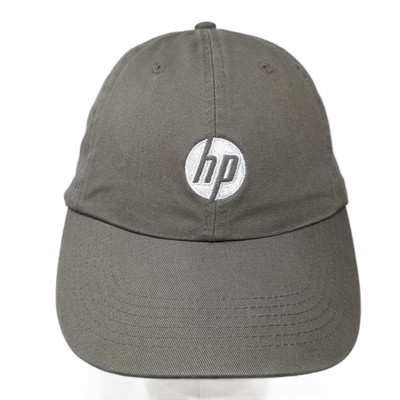HP Logo Slideback Baseball Hat Green One Size Adjustable Embroidered
