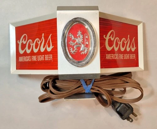1970s Coors Banquet Beer Display Light Table Bar Top Sign 8"x4" Vintage Works!