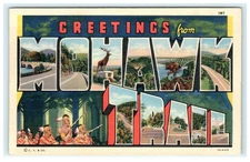 Vintage Greetings from Mohawk Trail Massachusetts Lithograph Postcard