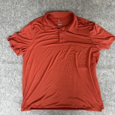 All In Motion Polo Shirt Men XXL Burnt Orange Short Sleeve Microfiber Stretch
