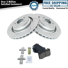 Rear Posi Ceramic Brake Pad & Performance Drilled Slotted Coated Rotor Kit