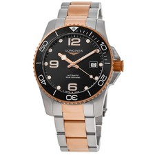 New Longines HydroConquest Automatic Black Dial Rose Men's Watch L3.782.3.58.7