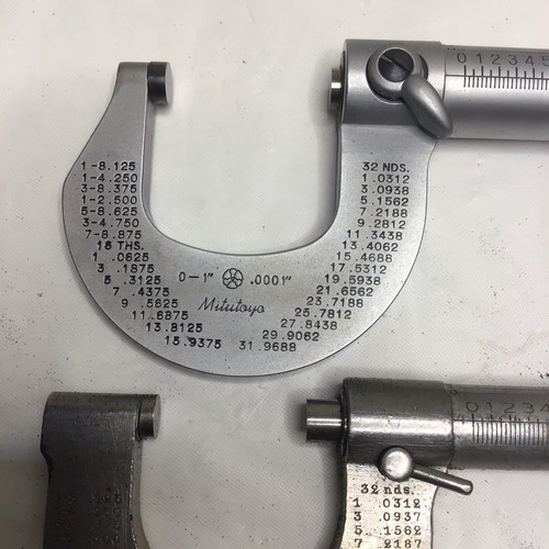 2 BROWN & SHARPE + Mitutoyo Outside Micrometer 0-1 .0001 No. 101-717 Used #ZZ12 - Picture 9 of 24