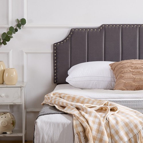 Upholstered Bed Frame Full Queen Platform with Headboard Footboard Wooden Slat - Picture 39 of 56