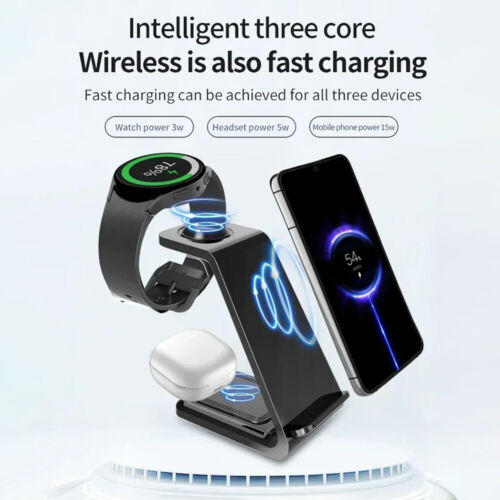 Base de cargador inalámbrico rápido 3 en 1 30 W para teléfono Samsung Galaxy Watch Buds - Imagen 12 de 27