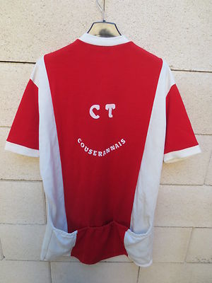 Maillot Cycliste Vintage CT Couserannais – Saint-Girons – Années 70 – Rouge