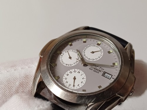 Titanium Q&Q Leaf-Fit WR 5BAR - 5ATM Men's Watch / New Swiss Battery - Picture 15 of 24