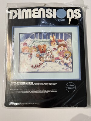 Dimensions Cross Stitch Crewel Embroidery Kit Bears Bunnies Dolls #1370 Crafts