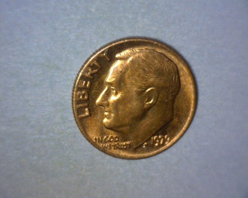 1979 ROOSEVELT DIME🌟MISSING THE OBVERSE CLAD LAYER🌟1.9 gr. US ERROR COIN NICE - Picture 5 of 5