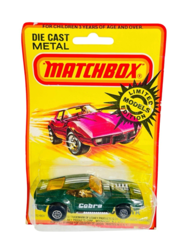 Matchbox Lesney Superfast MB44 Green Boss Mustang Cobra- 1980 Carded Die Cast