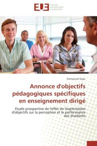 Thumbnail - Annonce D'objectifs Pédagogiques Spécifiques En Enseignement Dirigé