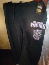 Black Panther Mens Black Jogger Pants Yoga Sweatpants Small NWT New