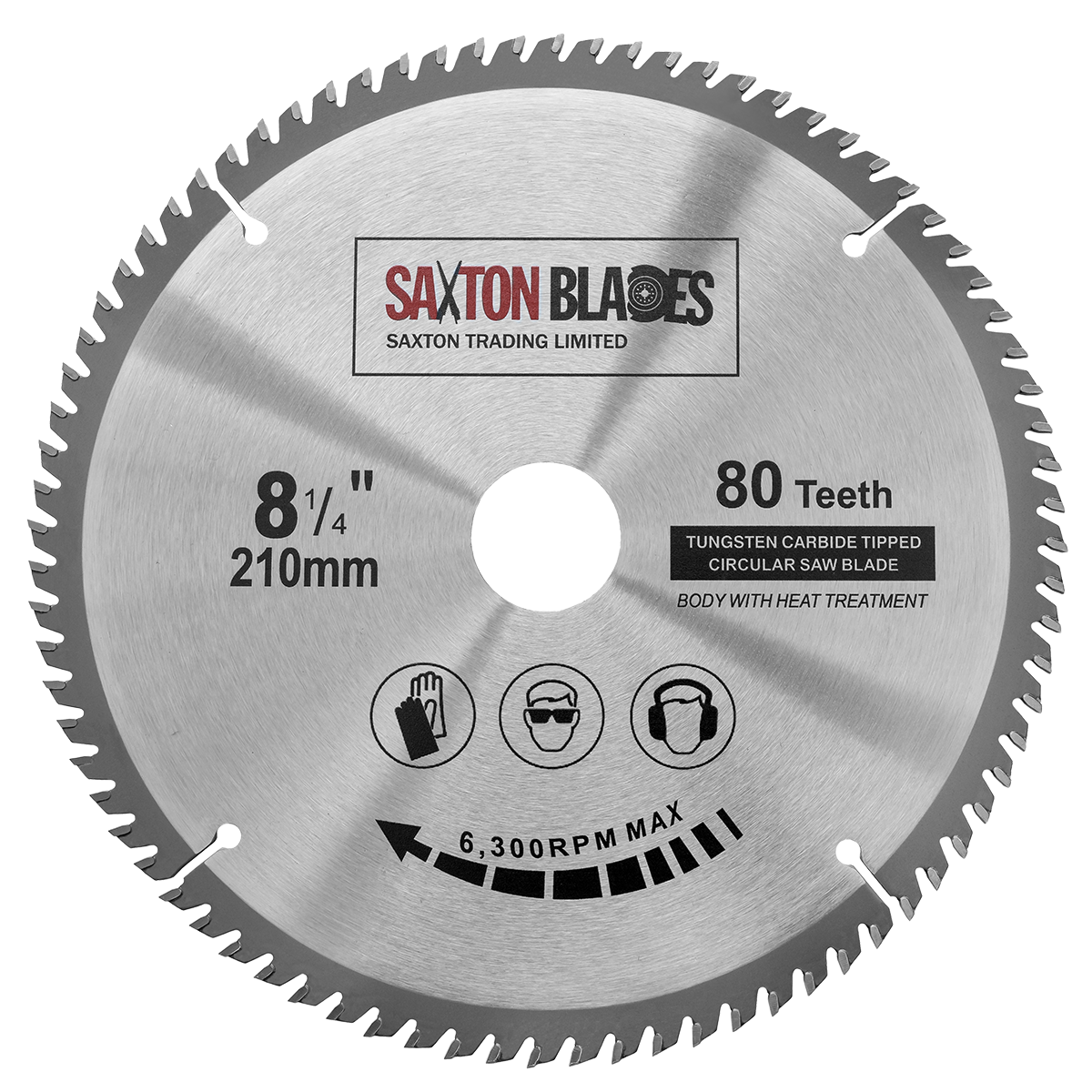 Saxton TCT Circular Saw Blade 210mm x 80T for Bosch Makita Dewalt fits 216mm