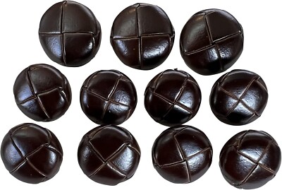 ATbutton Premium New 11 Pieces Leather Cross Blazer Button Set-Dark Burgundy