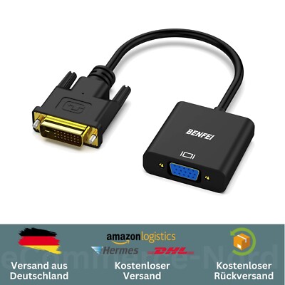 Benfei Aktiv DVI-D 24+1 zu VGA Adapter   Full HD 1080p, Plug & Play