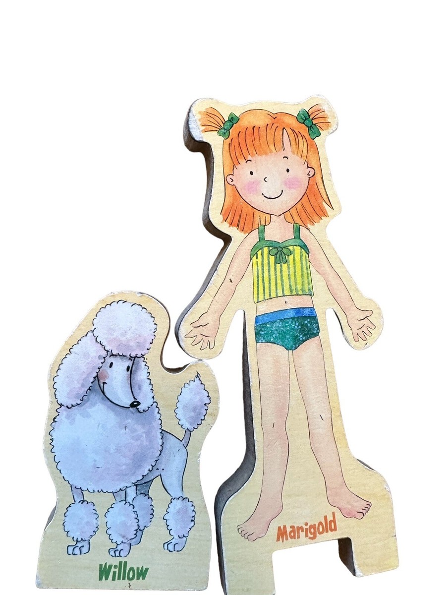 TS Shure Daisy Girls Wooden Magnetic Dress-up Dolls Ages 3