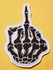 F uck You Middle Finger Embroidered patch approx 2.25x3.5"
